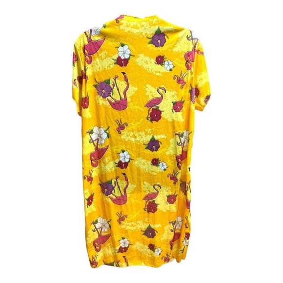 Vintage PMG Halloween Hawaiian Muumuu Dress Nightgown One Size Hibiscus Flamingo - Picture 2 of 3